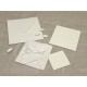 Partecipazione di nozze a origami con carta decoro, nastrini di organza e raso. Interno di carta seta.