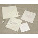 Partecipazione di nozze a origami con carta decoro, nastrini di organza e raso. Interno di carta seta.