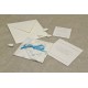 Partecipazione origami con carta provenza celeste, nastrini di organza e raso. Interno di carta seta.