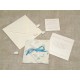 Wedding card with origami paper provence heaven, organza and satin ribbons. Internal silk paper.