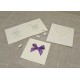 Wedding card in mulberry paper with satin bow lilac Pois