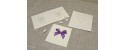 Wedding card in mulberry paper with satin bow lilac Pois