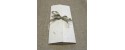 Participation booklet cross natural mulberry paper, organza and satin ribbons.