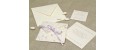 Wedding invitation origami in paper provence lilac, organza and satin ribbons. Interior silk paper. 