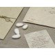Wedding card paper mulberry natural, forming crisscross booklet.