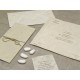 Wedding card paper mulberry natural, forming crisscross booklet.