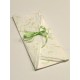 Partecipazione di nozze artigianale a origami con carta provenza, nastrini di organza e raso. Interno di carta seta.