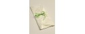 Partecipazione di nozze artigianale a origami con carta provenza, nastrini di organza e raso. Interno di carta seta.
