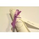 Wedding Invitation, papyrus paper purple provence, ribbons of organza and satin. silk paper inside