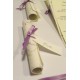 Wedding Invitation, papyrus paper purple provence, ribbons of organza and satin. silk paper inside