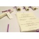 Wedding Invitation, papyrus paper purple provence, ribbons of organza and satin. silk paper inside