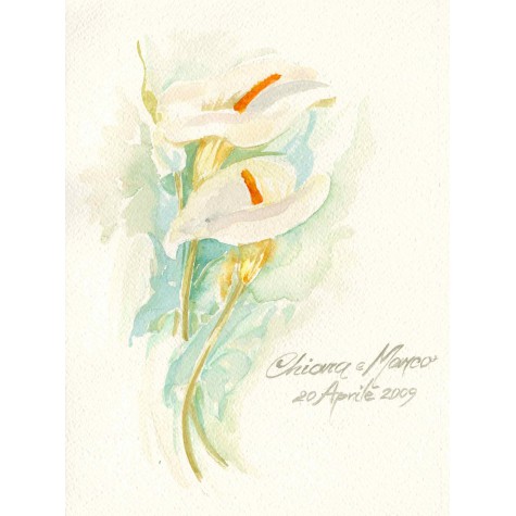 Decoration wedding albums, Callas watercolor