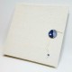 Album fotografico Murano rivestito in Juta bianca e bottone effetto vetro