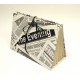 Documents compartments covered in fabric printed newspaper with closure leather lace