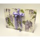 Document holder made of paper with printed satin bow and wisteria wisteria