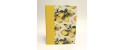 Ricettario da cucina con dorso in tela cialux gialla e copertina rivestita di carta con stampa "limoni"
