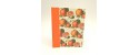 Cookbook made with paper prints with oranges and orange canvas back