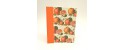 Ricettario da cucina con dorso in tela cialux arancio e copertina rivestita di carta con stampa "arancie"
