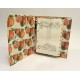 Ricettario da cucina con dorso in tela cialux arancio e copertina rivestita di carta con stampa "arancie"